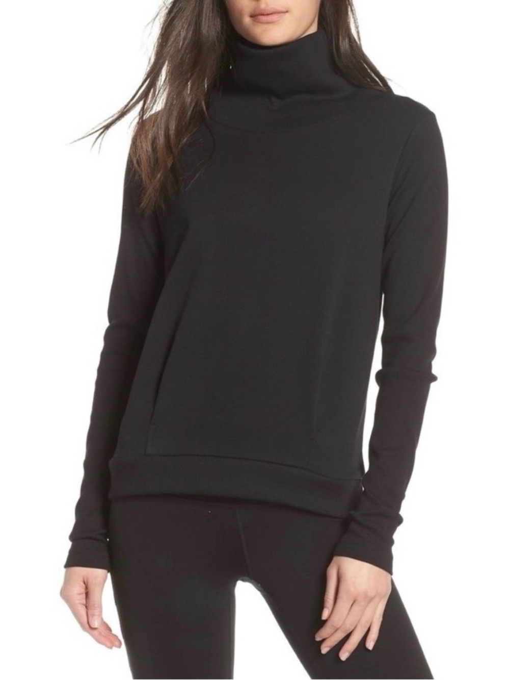 Alo Yoga Clarity Sweatshirt Mock Neck Black Medium